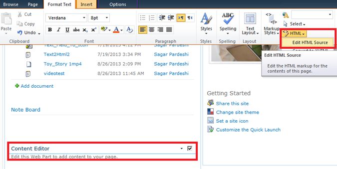 Ribbon under editing tool